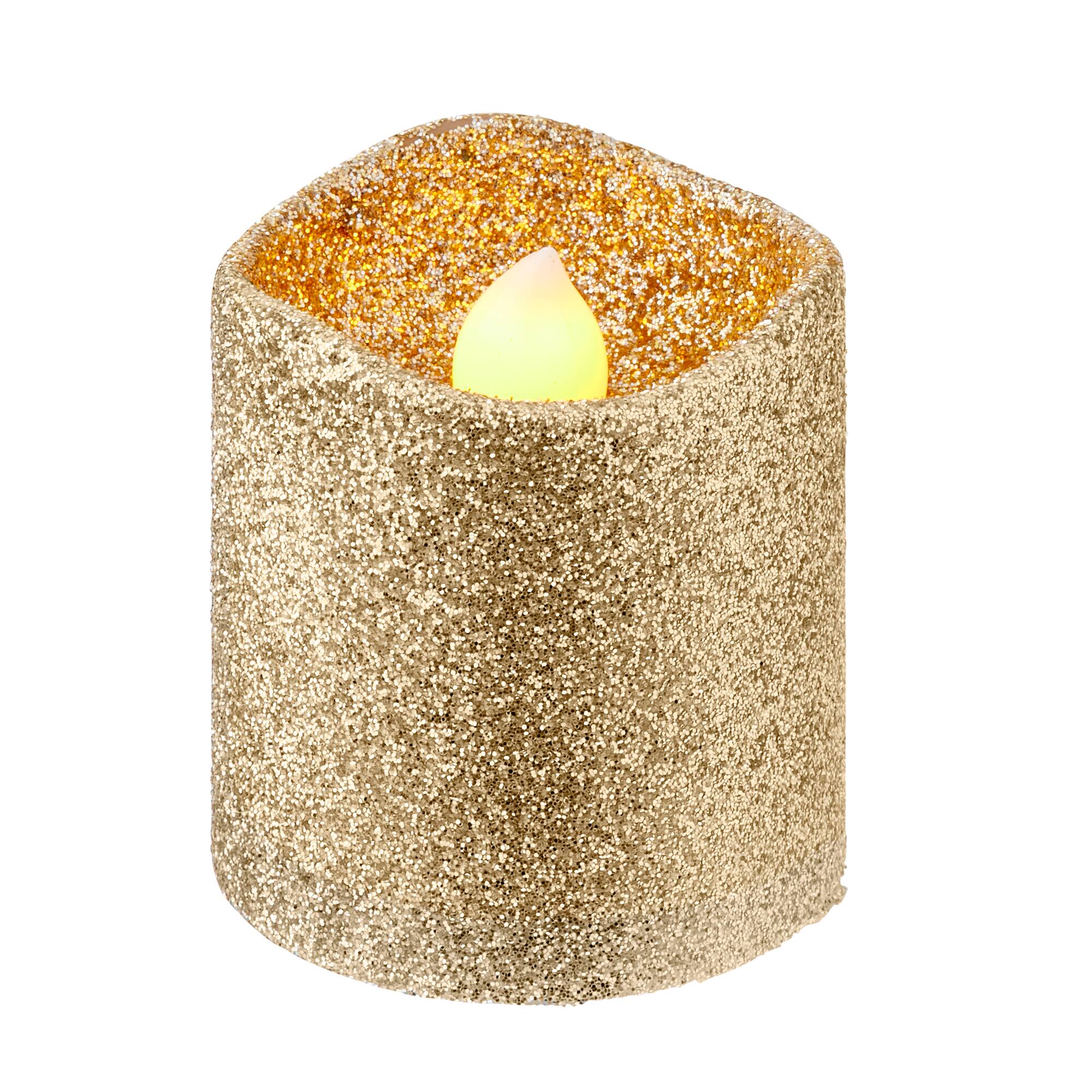 Champagne Glitter LED Votive Candles By Ashland® 12ct.